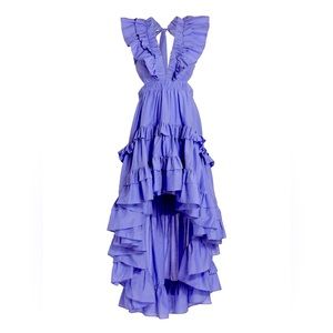 Magali Pascal Botanic V-Neck Ruffle Midi